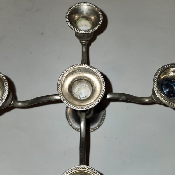Vintage Silver 5-Arm Candelabra Candle Holder  7" - Picture 8 of 10